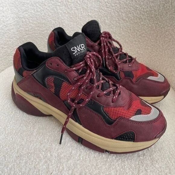 SNKR Project Park Avenue Casual Shoes Mens 9 42 Wine Camo - Picture 1 of 10